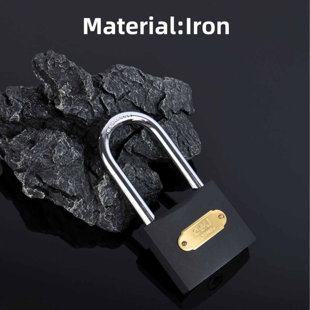 Замок навесной Deli EDL508406 60 мм, автомат, 3 ключа, защита от влаги