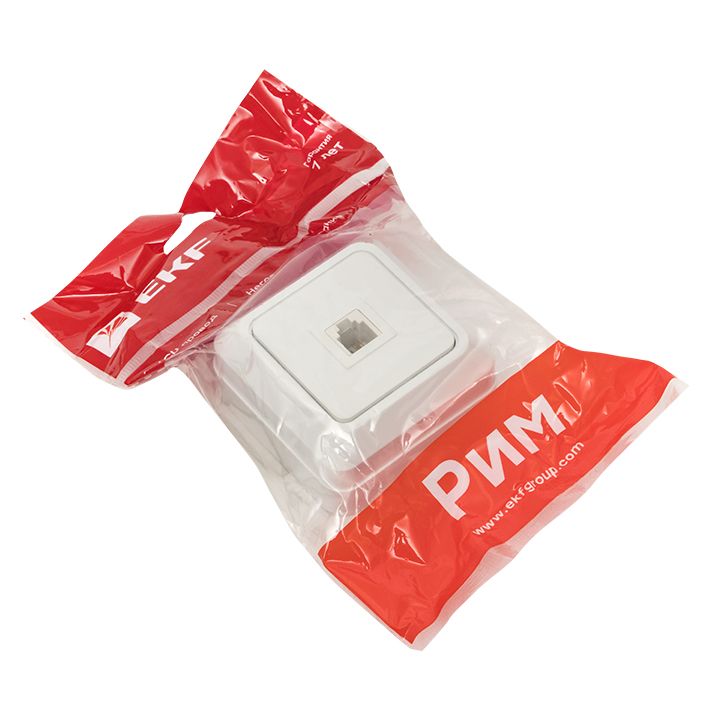Розетка Phone 1-мест, бел, Рим EKF PROxima ENT01-034-10