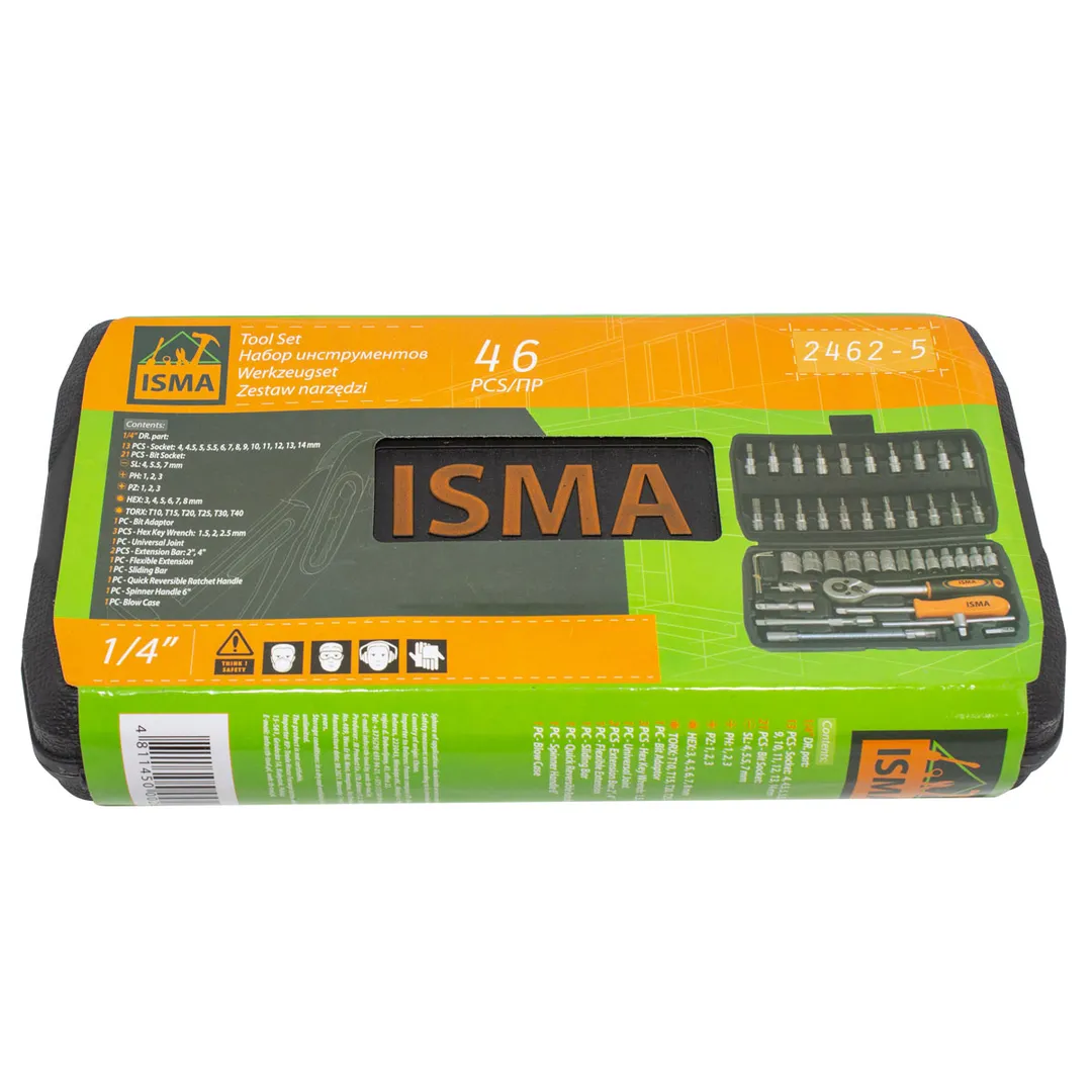 Набор инструментов 46 пр. 1/4'' 6-гр. ISMA ISMA-2462-5