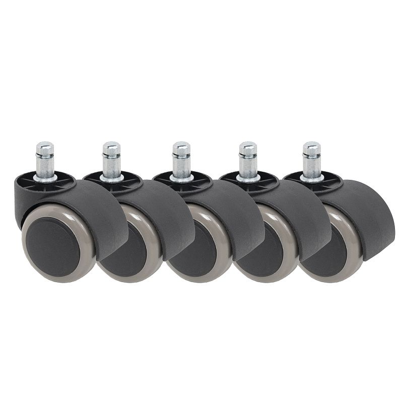 Колесо меб. пласт. FURNI d50 со штоком, черный/серый AKS 114097