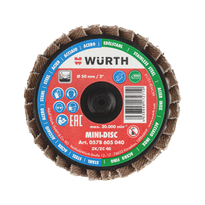 Минидиск шлифовальный лепестковый нерж.сталь ROLOC ZEBRAD50-ZC40 WÜRTH 0578605040