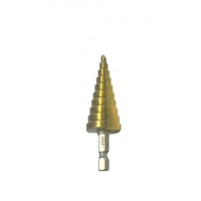 Сверло по металлу ступенчатое 4-22 мм с хвостовиком HEX 1/4", HSS 4241 H-D HD-44734
