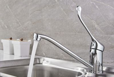 Смеситель для кухни "медик" локтевой, латунь, хром Ledeme L4979