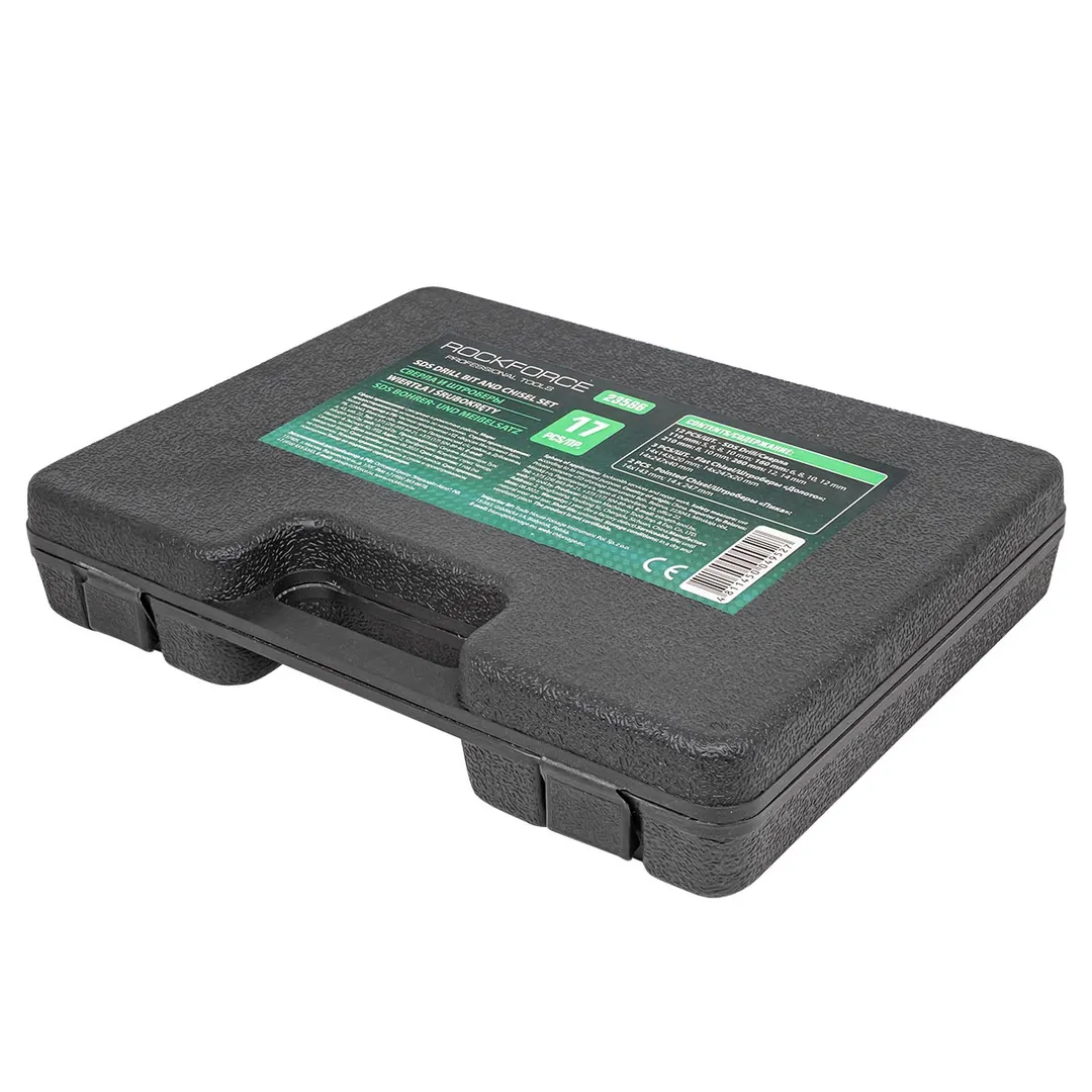 Набор сверл и штроберов 17 пр. 5, 6, 8, 10х110 мм, 6, 8, 10, 12х160 мм, 8, 10х210 мм, 12, 14х260 мм, штроберы: 14х143х20, 14х247х20, 14х247х40 мм RockForce RF-23586