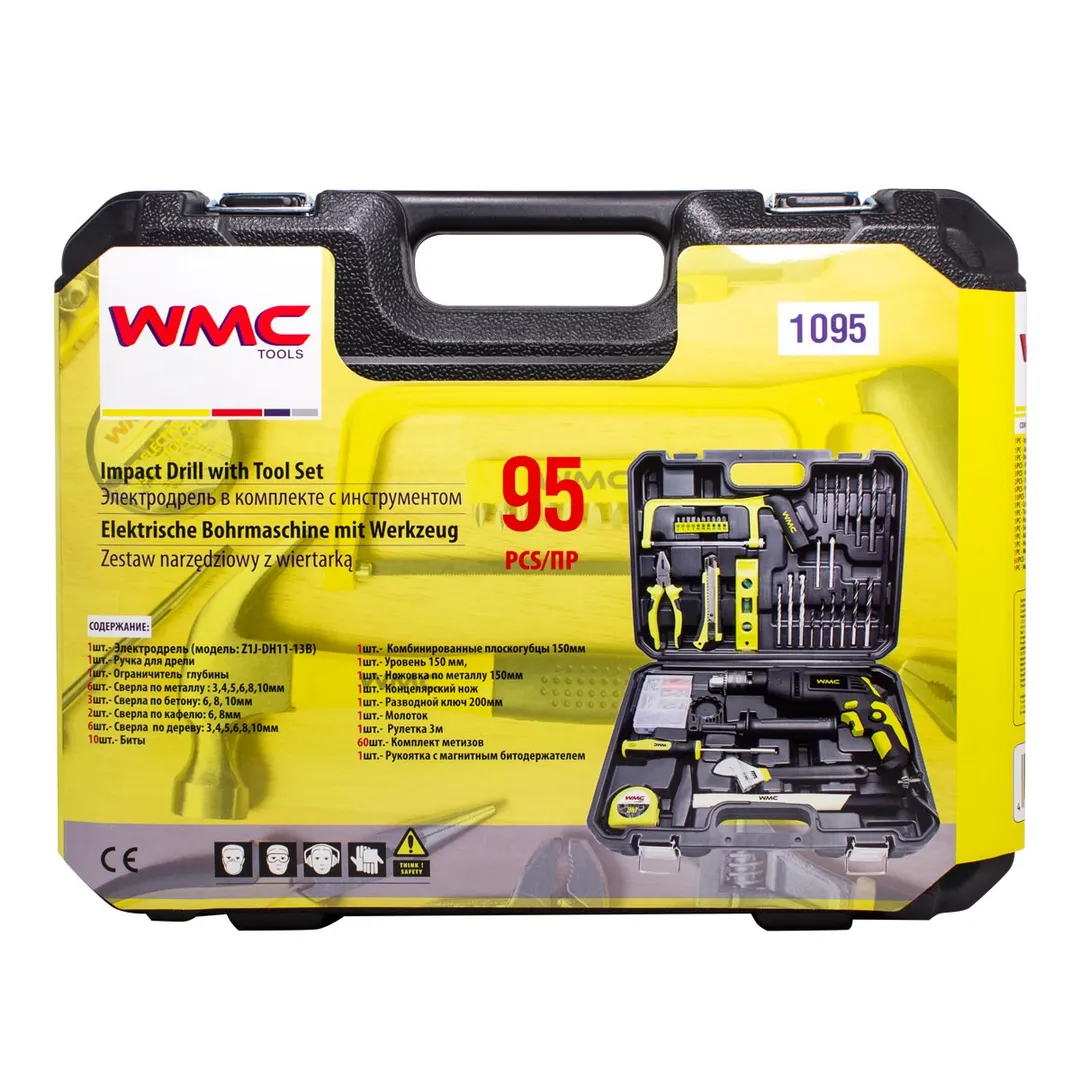 Дрель ударная с набором инструментов 95 пр. WMC TOOLS WMC-1095