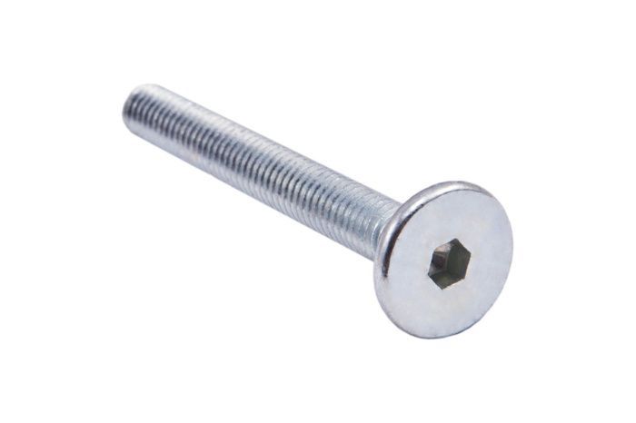 Винт с плоской головкой М6*30 под шестигранник, полн. резьба, белый цинк (уп/1тыс.шт) AKS 40102