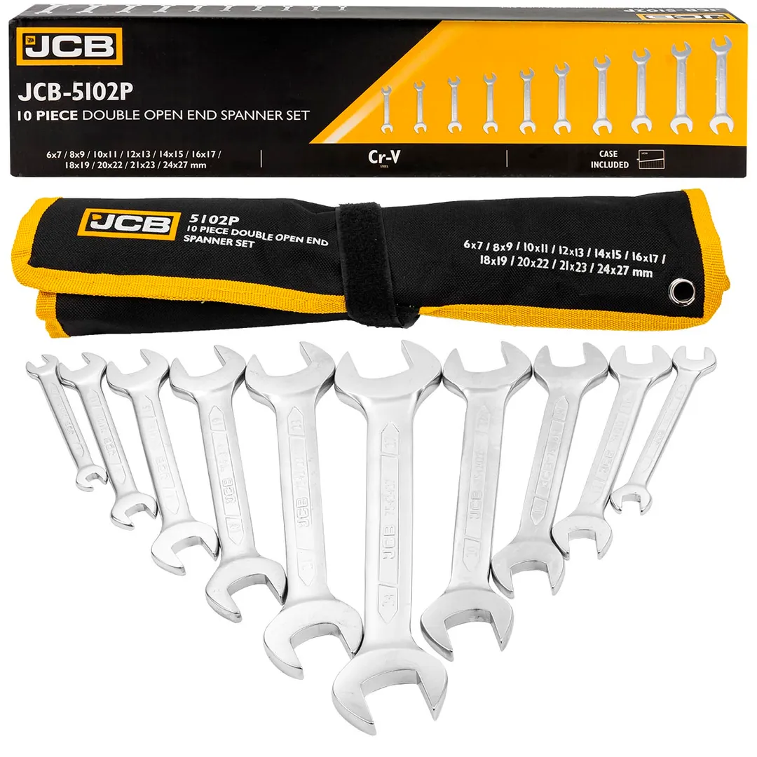 Набор ключей рожковых 10 пр. 6х7-24х27 мм JCB JCB-5102P