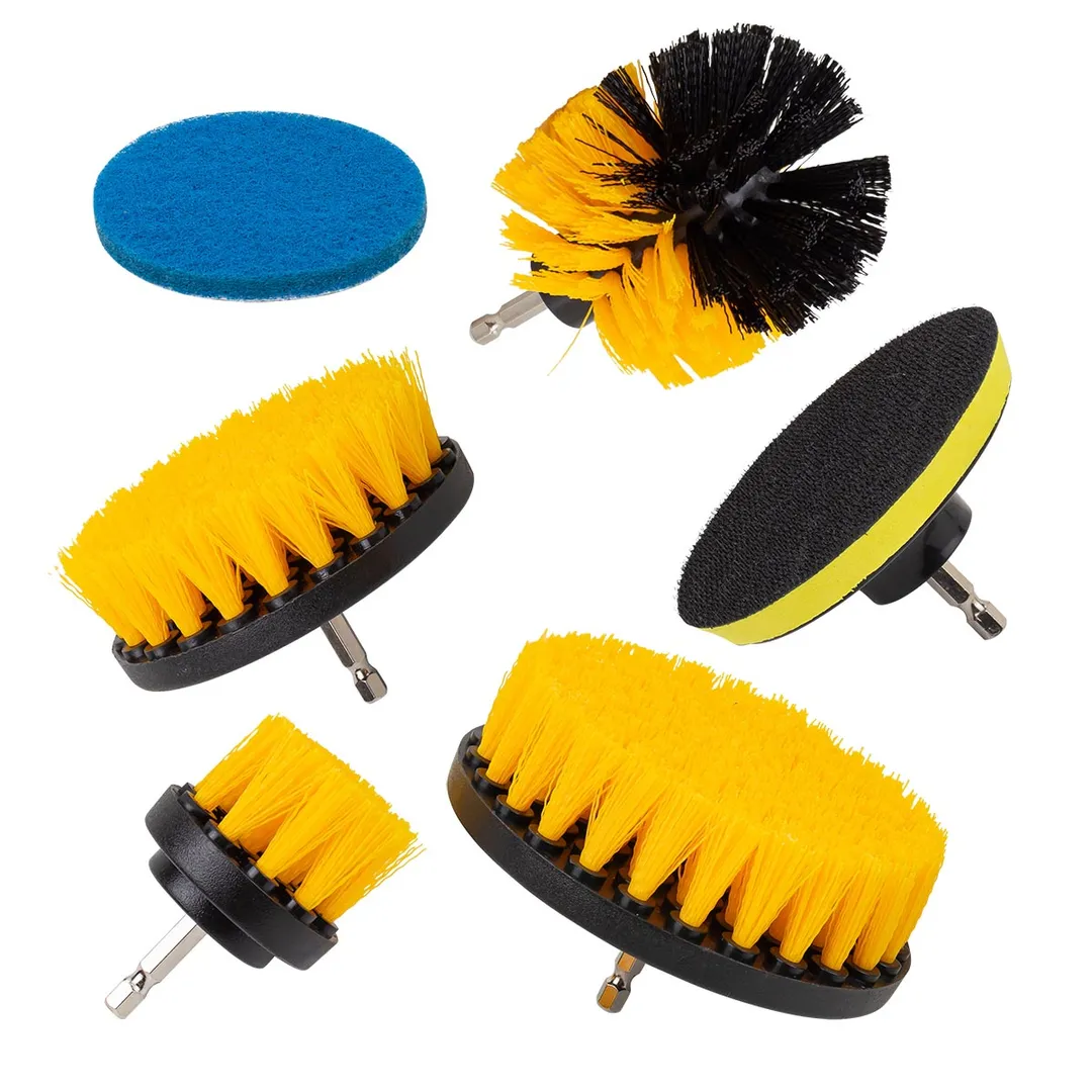 Набор сменных щеток для уборки/химчистки под шуруповерт 6 пр. ForceKraft FK-CBK-04