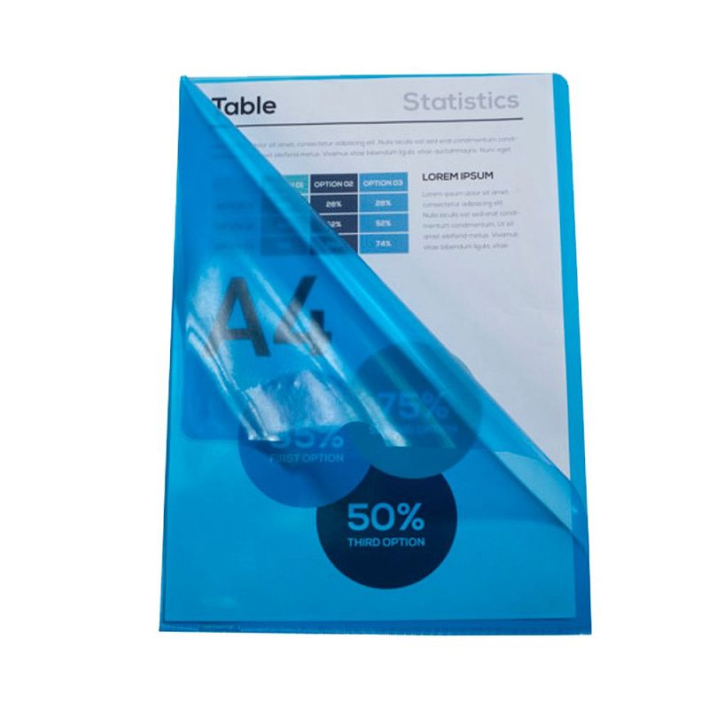 Папка-уголок "Exacompta", А4, 130 мк, ПВХ, прозрачный, синий