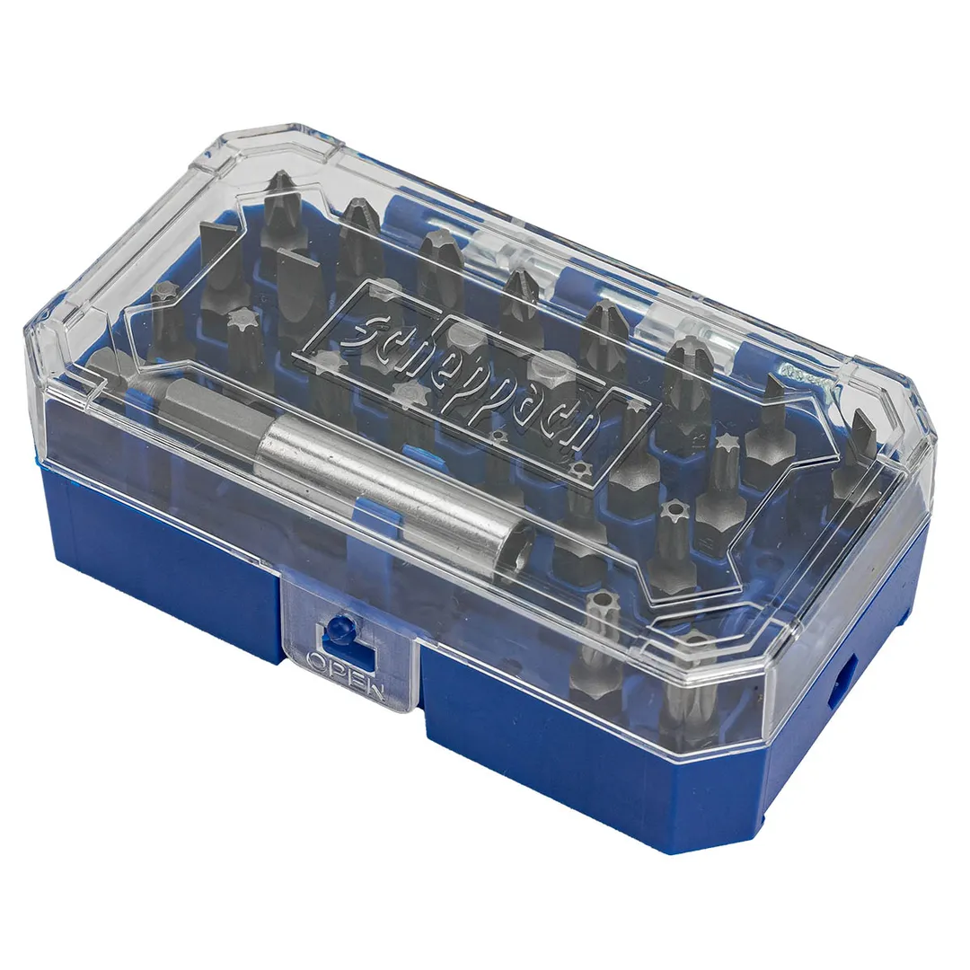 Набор бит PH, PZ, SL, Torx, Torx TR, HEX 1/4'', L25 мм с битодержателем 60 мм, 25 пр Scheppach Sch-HW-S27