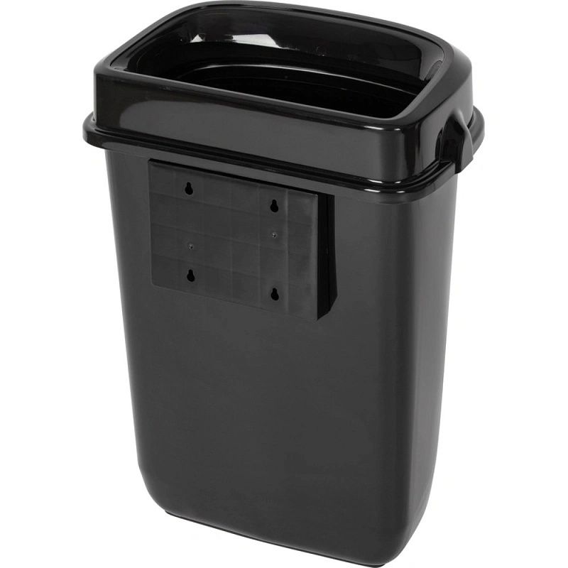 Корзина для мусора Luscan Prof Etalon, 32 л, с крышкой, черный
