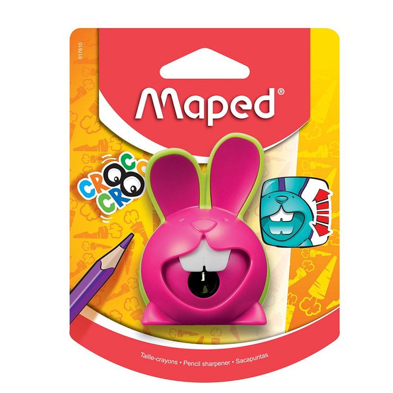 Точилка Maped "Croc Croc Innovation", 1 отверстие, ассорти, блистер