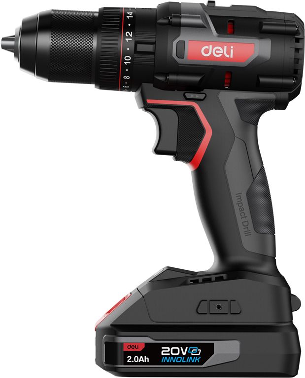 Аккумуляторная дрель-шуруповерт Deli RS DE-CZ20-1D2 20 В, 70 Нм, 2 АКБ, 2 Ач, сумка