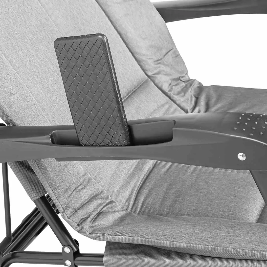 Шезлонг складной светло-серый 1780х670х300 мм, макс. нагрузка 200 кг ISMA ISMA-FG-HY-8000LGR