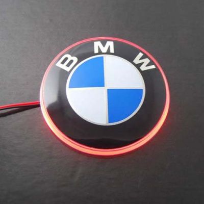 Значок с подсветкой 3D BMW RED 8,2см KING