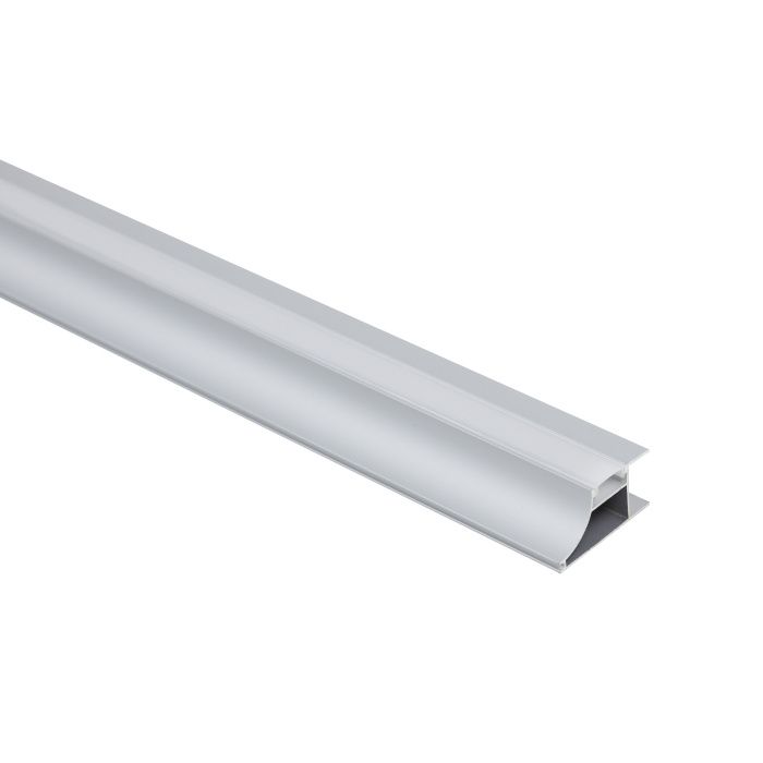 Профиль алюминиевый накладной/торцевой AVIOR, с экраном, цвет алюминий, 3м, AKS 115407