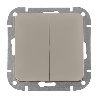 Выключатель 2 клав. (cкрытый 10А) песочный Astrum Bylectrica С5 10-3502 песочн