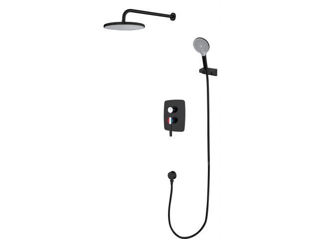 Душевая система Lt D35, серия Lotus черный, встраиваемый, излива нет A-five A5-0657
