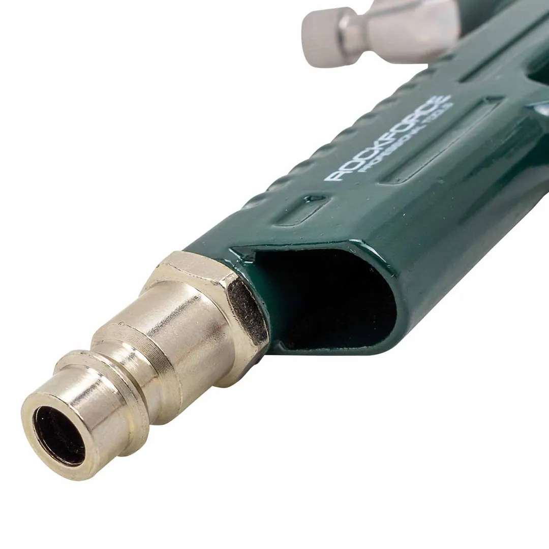 Краскораспылитель мини с боковым металлическим бачком бачок 125 мл, сопло 0.8 мм, расход воздуха 50-100 л/мин, раб.давление 2 бар, штуцер 1/4'' RockForce RF-K3