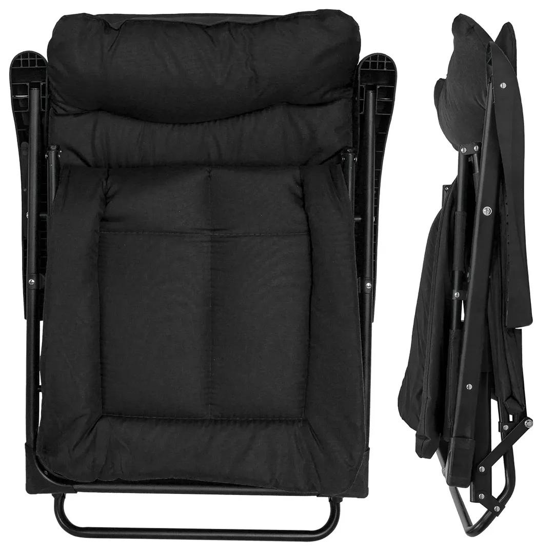 Шезлонг складной, черный Forsage F-FG-HY-8000BK