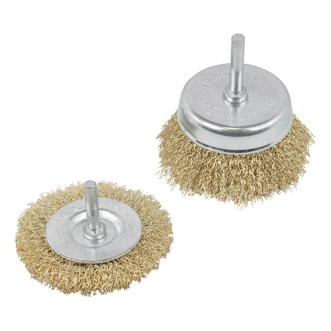 Набор кордщеток латунных комбинированный для дрели, 2 пр. 75 мм RockForce RF-BWS201