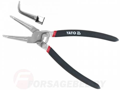 Съемник стопорных колец загнутый, сжим 200 мм CrV Yato YT-2147