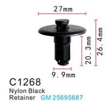 Клипса для крепления внутренней обшивки а/м GM пластиковая 100 шт Forsage C1268(GM)