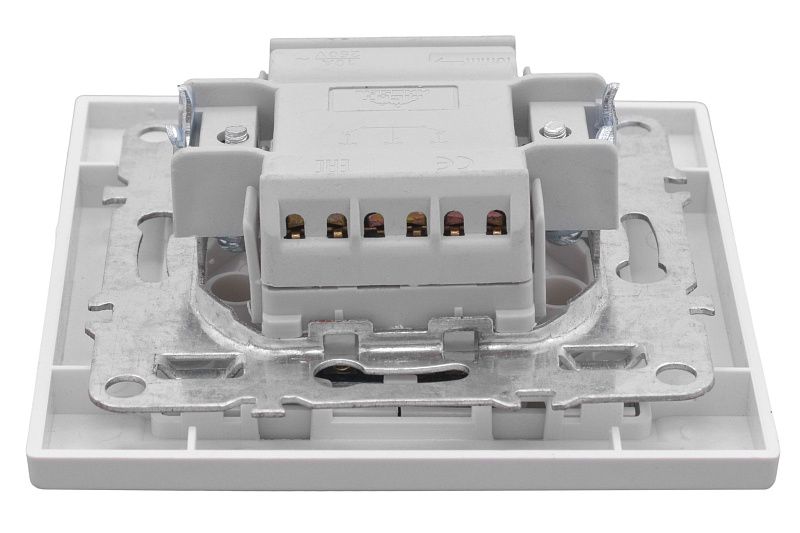 Минск Выключатель 2-клавишный СП с индикатором,10А, белый EKF Basic ERV10-123-10