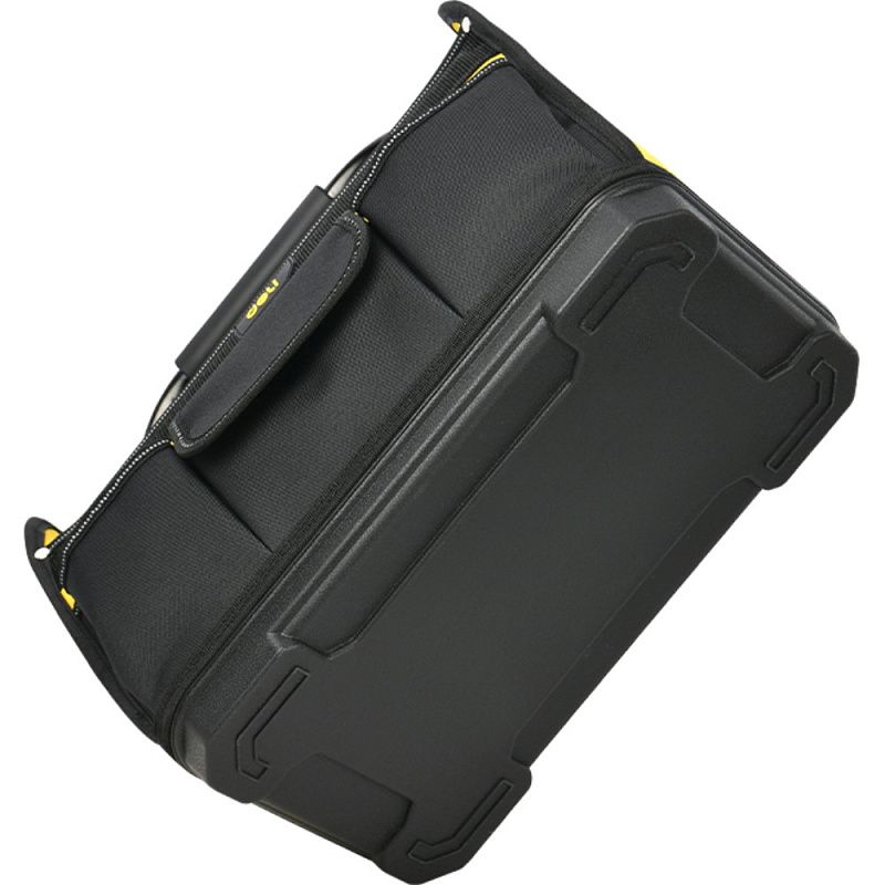 Сумка для инструментов Deli YS EDL586111, 420х210х380 мм, открытая, ткань Oxford, черный, желтый