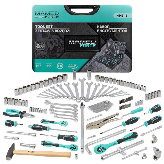 Набор инструментов 142 пр. 1/4''&1/2'' 6-гр MAMEDFORCE MF-41421-5