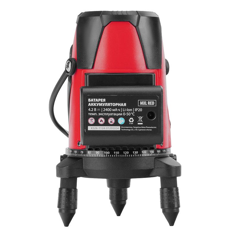 Лазерный уровень MXL RED, 30 м, красный луч, акк. Li 2400 mAh, сумка, резьба 5/8" MTX 35012