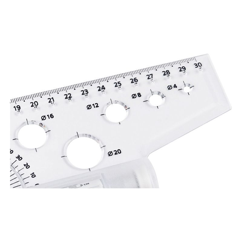 Линейка "Рейсшина", 30 см, прозрачный