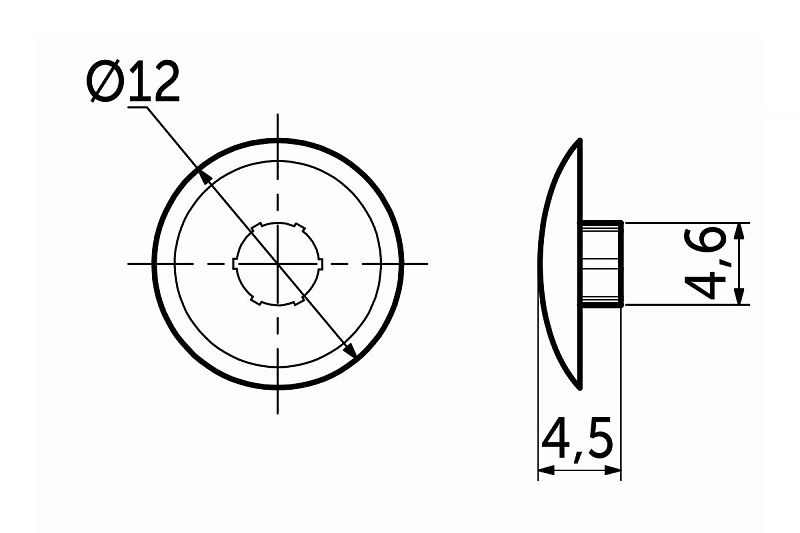 Заглушка пластик к конфирматам белый, 02, упак.-40шт., PL 39258