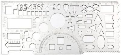 Линейка фигурная, 20 см, прозрачный