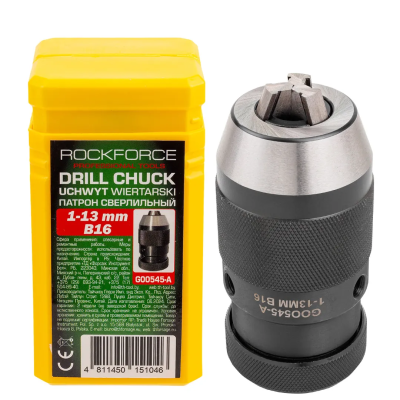 Патрон цанговый для дрели 1-13 мм, B16 RockForce RF-G00545-A