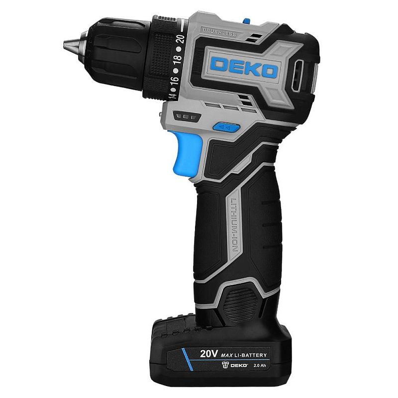 Дрель-шуруповерт аккумуляторная Sharker 20V PRO DEKO 084-1035