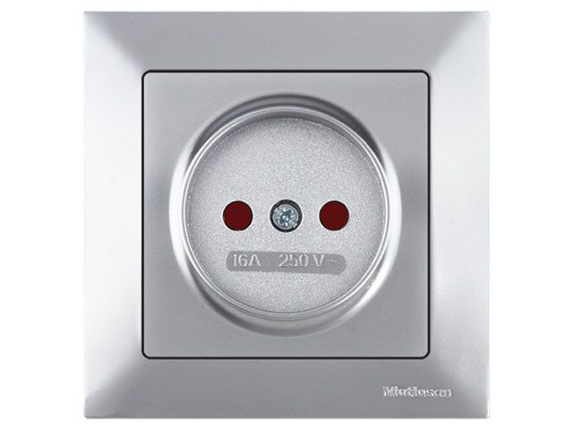 Розетка 1-ая, скрытая, б/з, шторки серебро, DARIA, Mutlusan 2120 606 0282