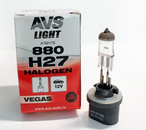 Лампа галогенная Vegas H27/880 12V.27W (1 шт.) AVS A78217S