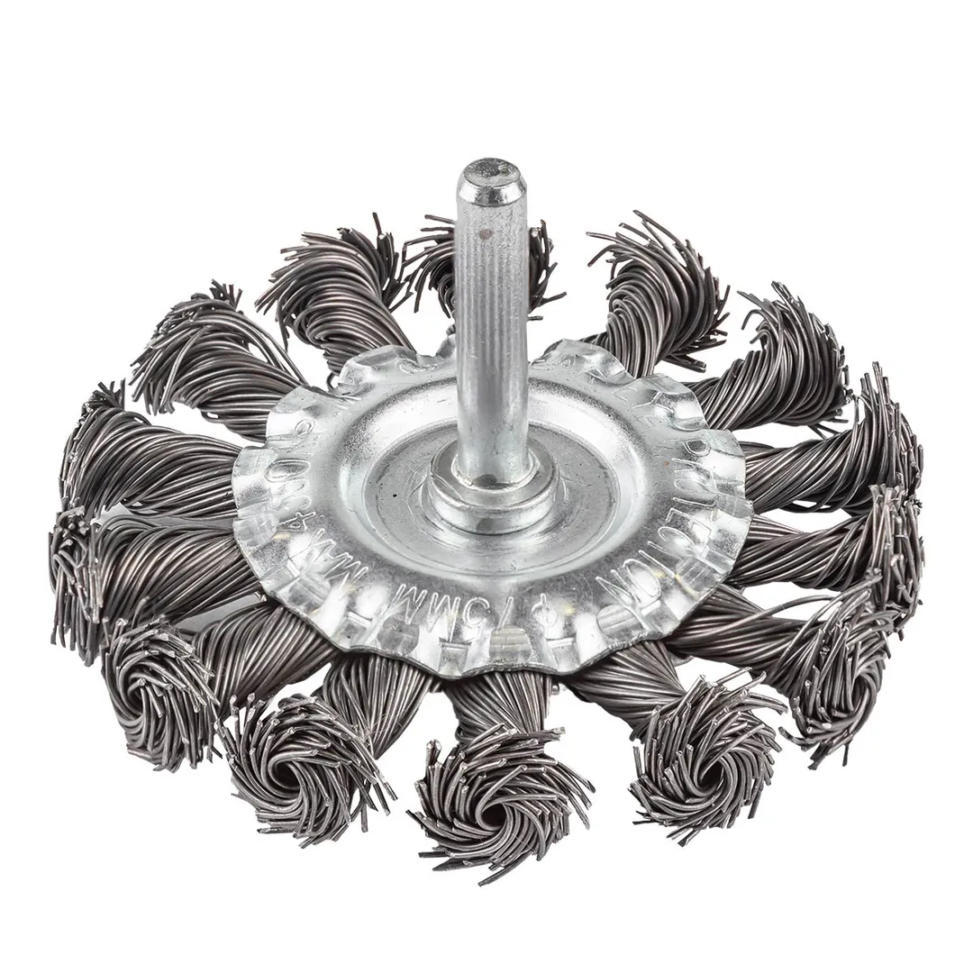 Кордщетка дисковая стальная витая для дрели 75 мм RockForce RF-BFR103