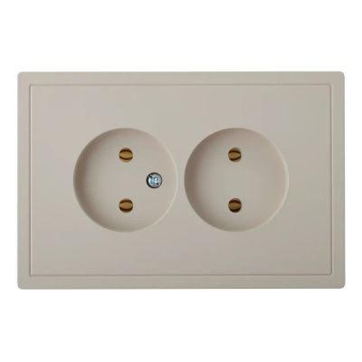 Розетка 2-ая (скрытая б/з) песочная Carre Bylectrica РС16-0641 песочн