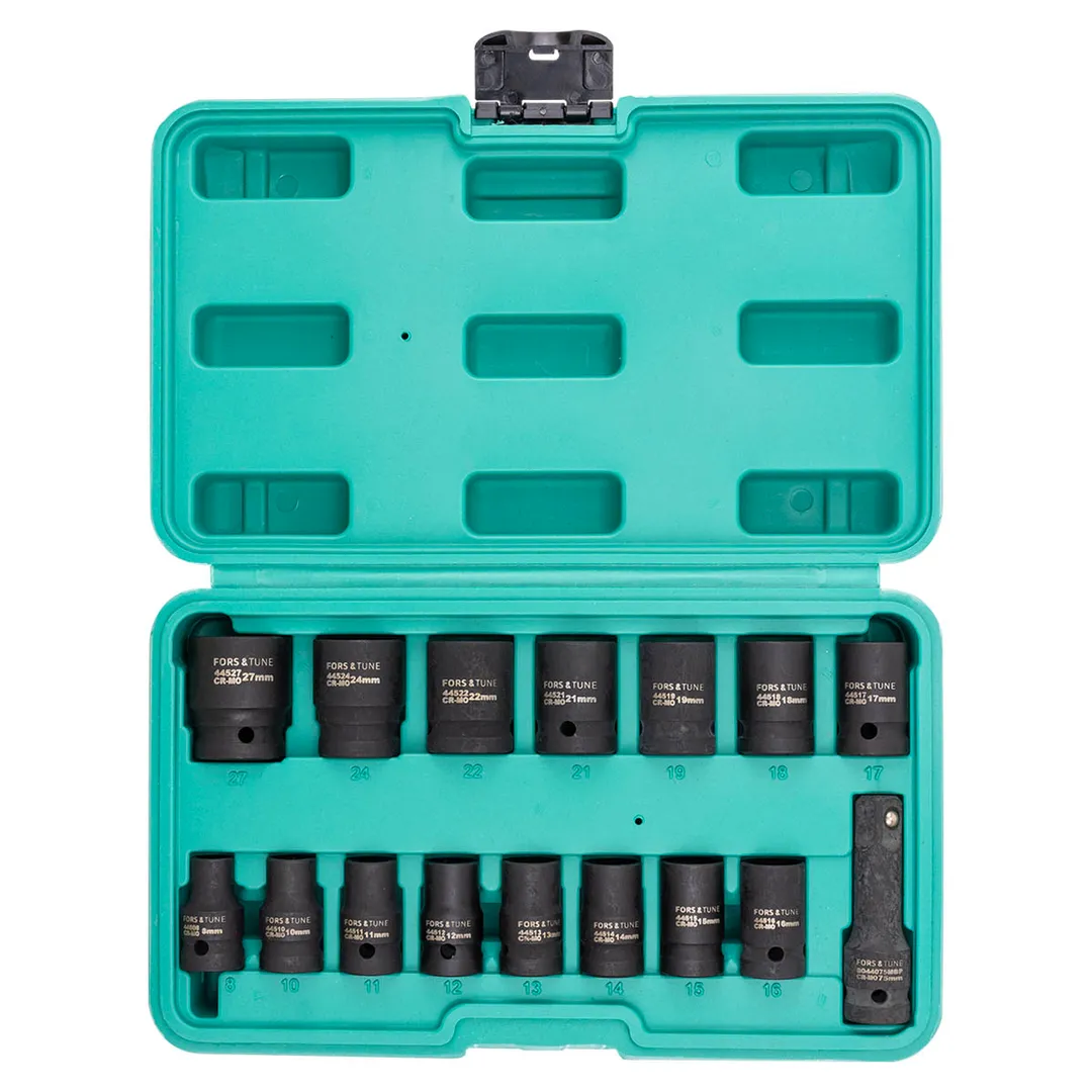 Набор ударных головок 8-27 мм 1/2'' 6-гр 16 пр FORSandTUNE FORSandTUNE-4179-5MPB