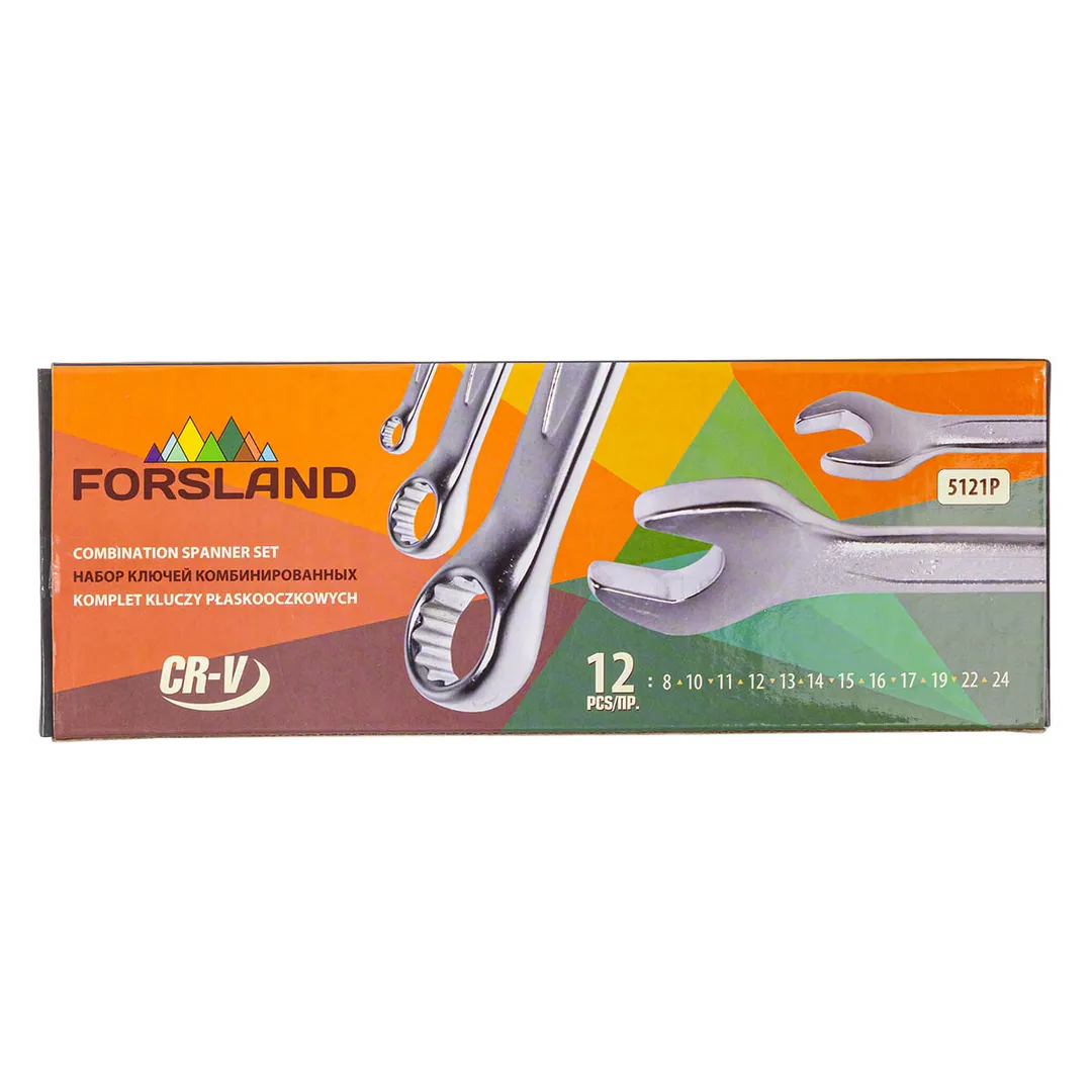 Набор ключей комбинированных 12 пр., 8, 10-17, 19, 22, 24 мм Forsland Forsland-5121P