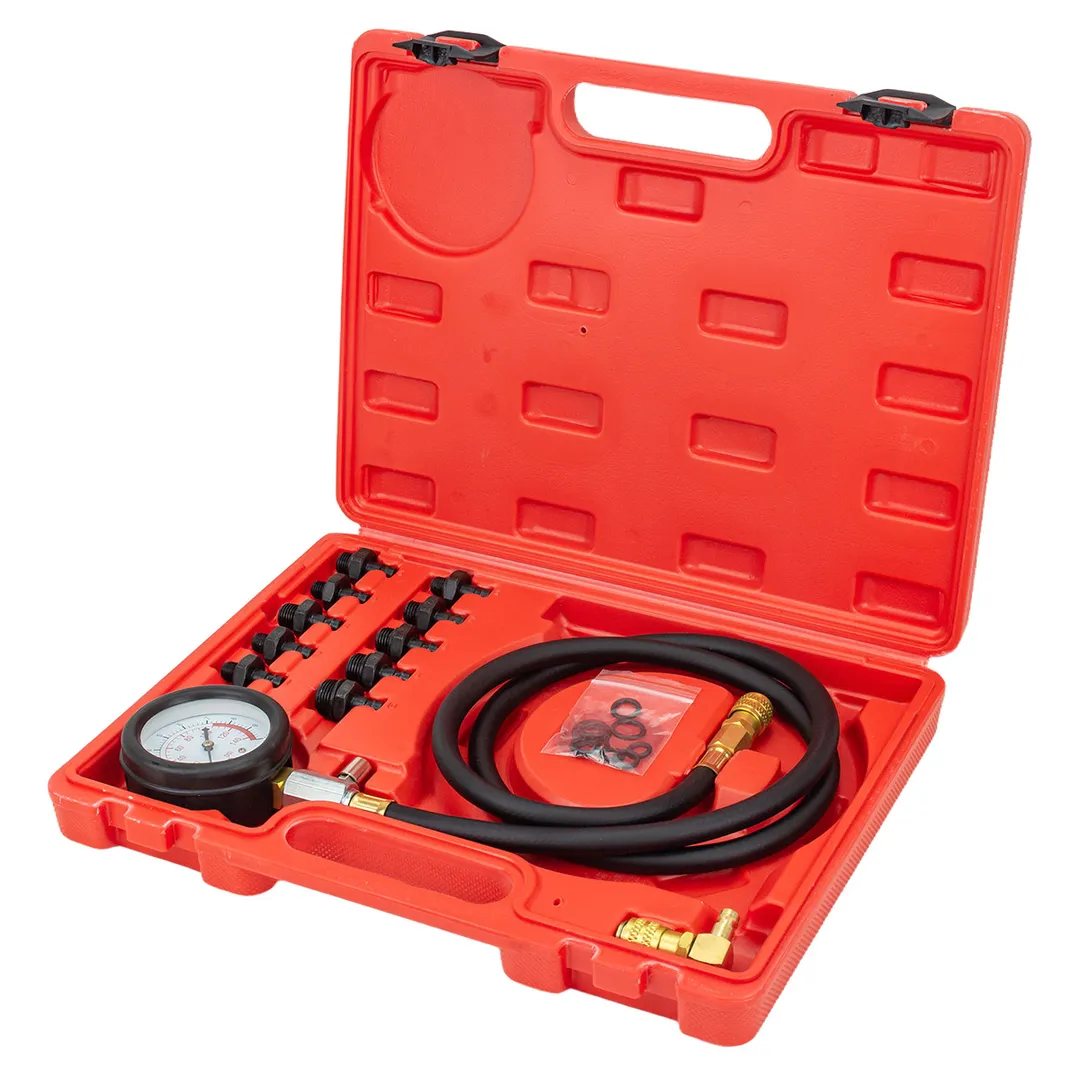 Тестер давления масла в комплекте с резьбовыми адаптерами-переходниками 0-10bar 12 пр RockForce RF-912G1