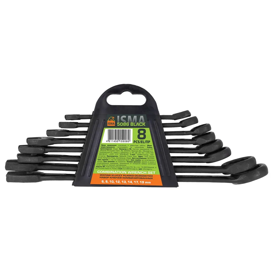 Набор ключей комбинированных 6-19 мм 8 пр ISMA ISMA-5086 BLACK
