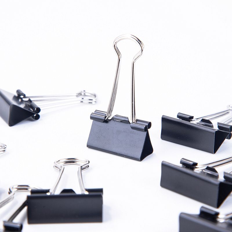 Зажим для бумаг "Deli", 41 мм, 12 штук, черный