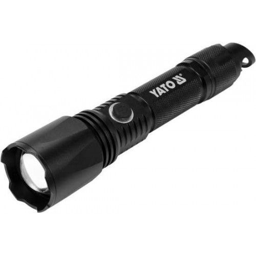 Фонарик 200х42мм 10W, 900lm, 3.7V, USB, IP64, zoom Yato YT-08559