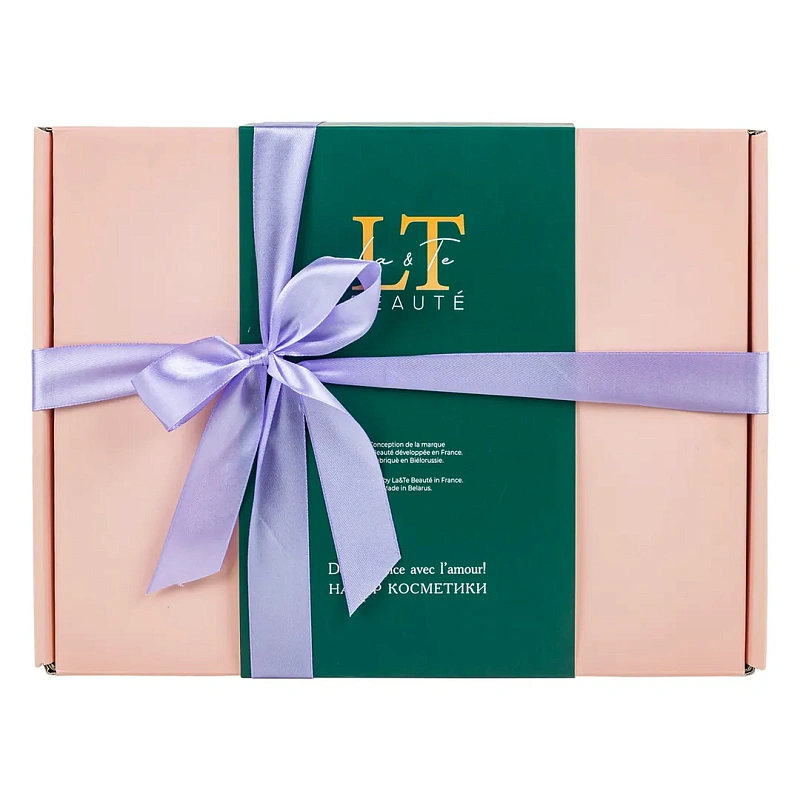 Набор, Гель для душа, крем-баттер для тела, скраб для тела+щетка для сухого массажа, подарок La and Te beaute LT-6R