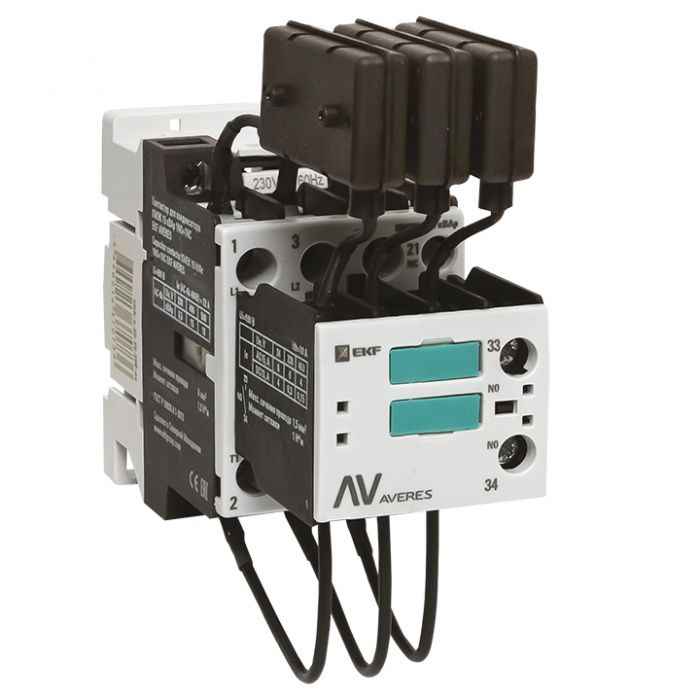 Контактор для конденсатора КМЭК 15 кВАр 230В 1NО+1NC EKF AVERES ctrk-s-22-15-230-av