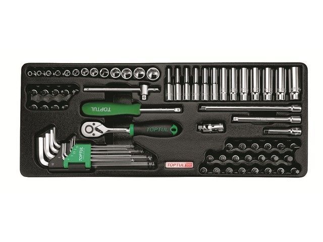 Набор головок и ключей 72 пр. 6-гр. 434х176 мм в ложементе Toptul GCAT7202