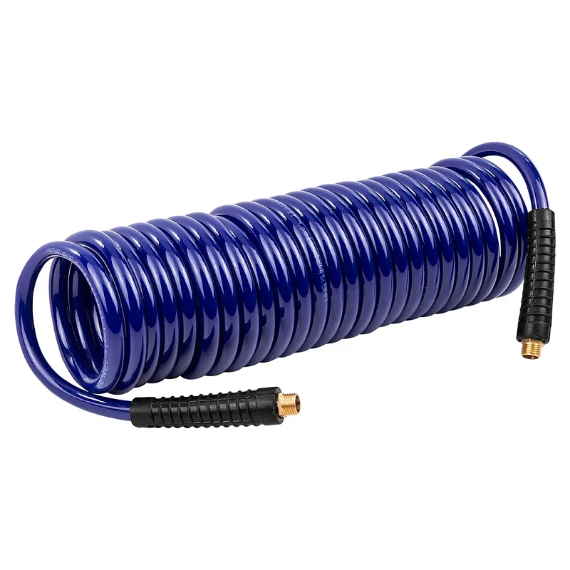 Шланг витой полиуретановый 8х12 мм, 7.5 м с резьбовыми наконечниками 1/4'' YATAFORCE YF-AHC-48D